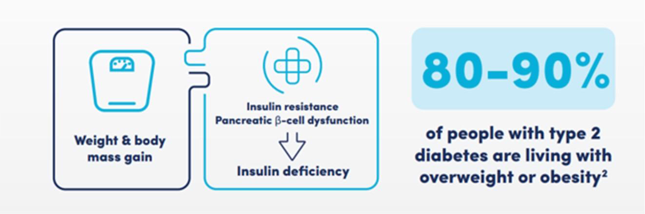 Figure 1 80-90% of people with T2D are overweight or obese